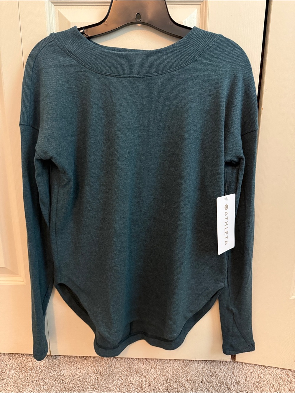 Athleta Deep Teal Long-Sleeve Scoop-Neck Pullover